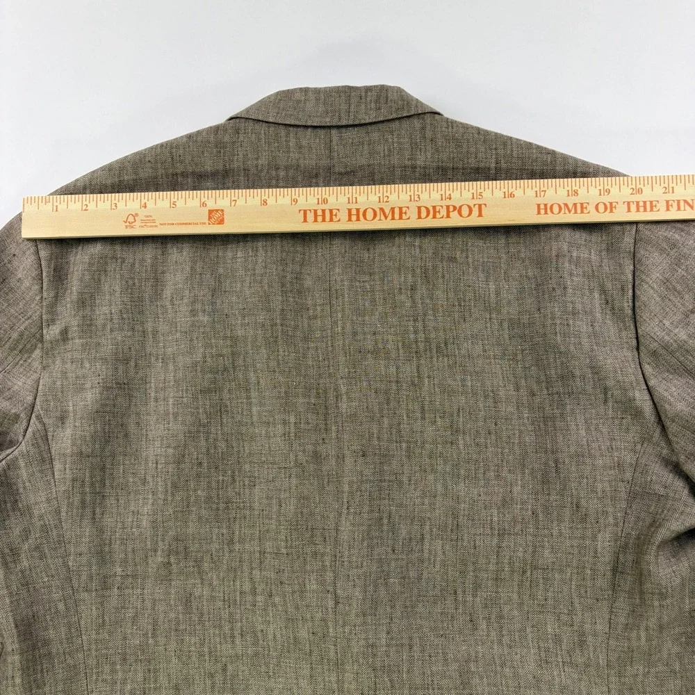 Jos a Bank 1905 Blazer Mens 46R Brown Linen Herringbone Tailored Fit Sport Coat